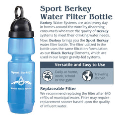 Berkey Sport bottle in outdoor use, perfect for hiking and off-grid adventures.