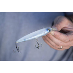 Berkley Cane Walker Blue Bullet cup throws water in multiple directions, increasing topwater visibility.