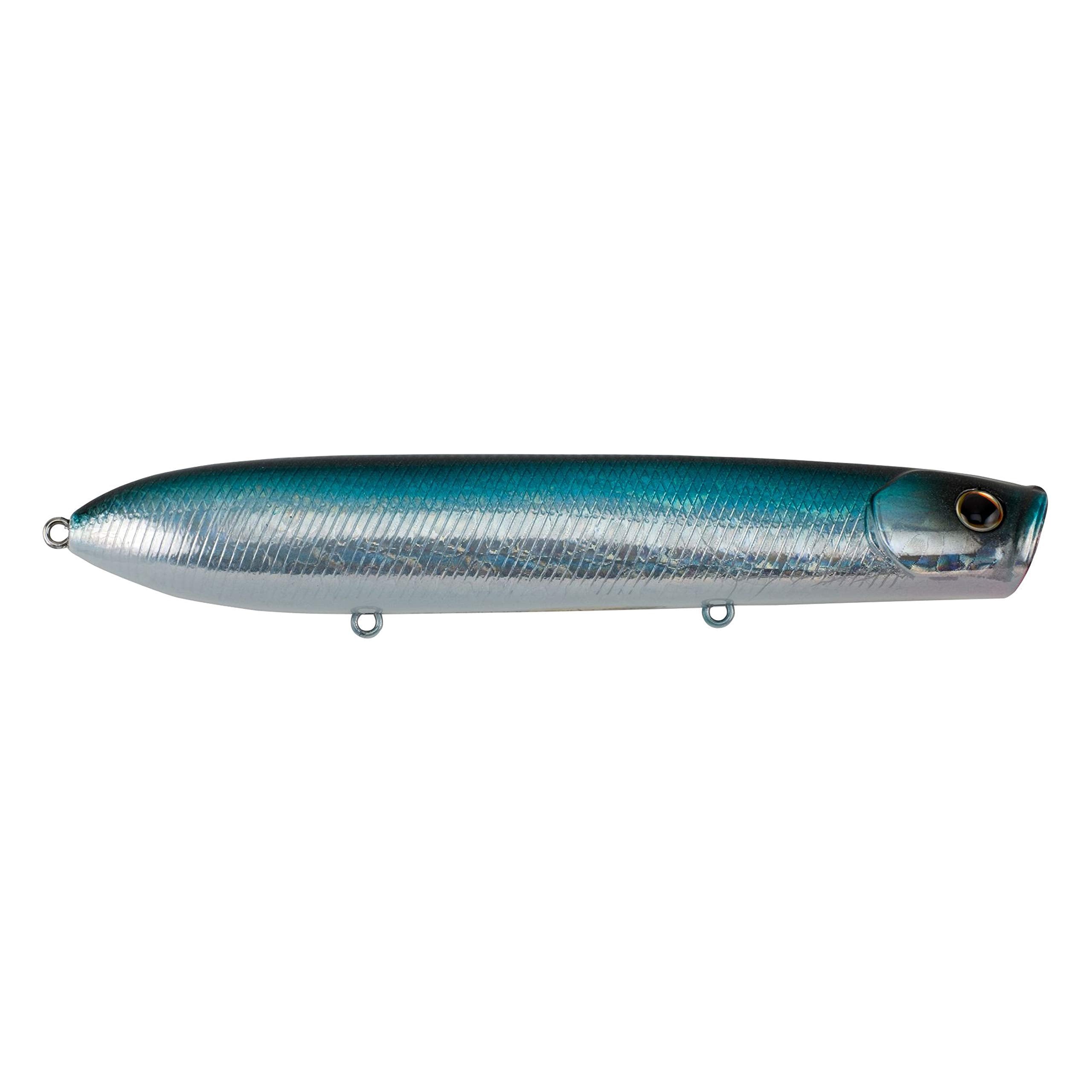 Berkley Cane Walker Blue Bullet face demonstrates extreme surface disturbance to attract bass.