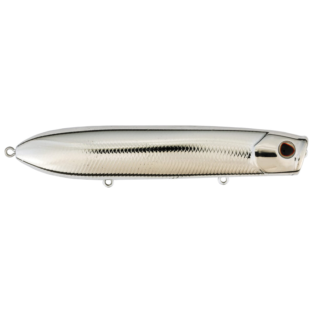 Berkley Cane Walker chrome topwater lure delivering bold surface disturbance for bass.