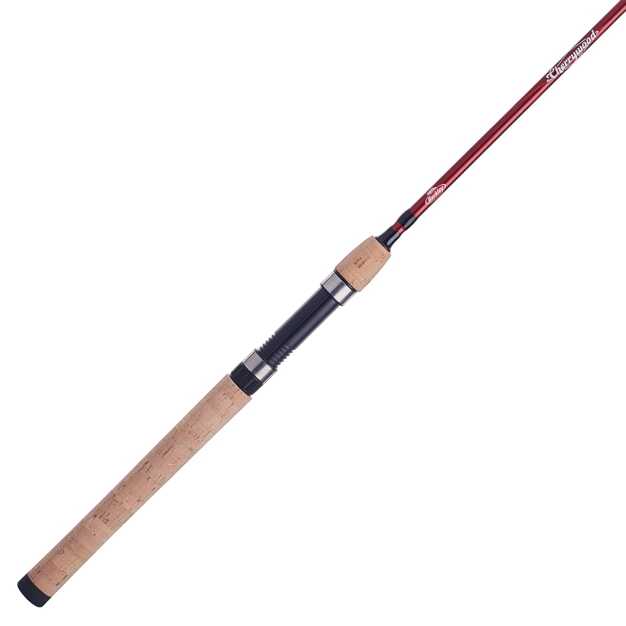 Berkley Cherrywood HD 7' spinning rod reel seat demonstrates stable anchor for lightweight setups.