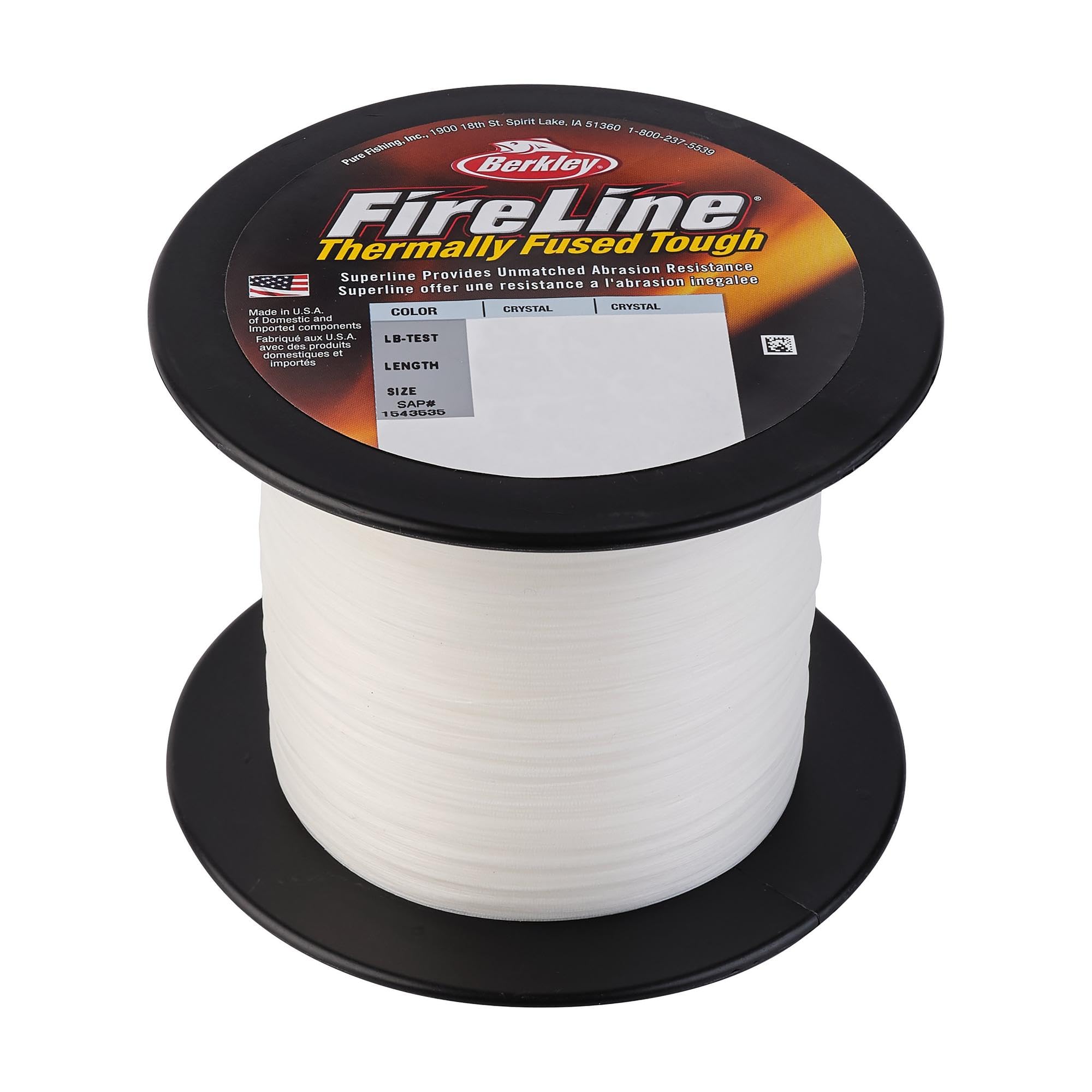 Berkley FireLine Smoke 1500yd-spool illustrates long casting and line strength.