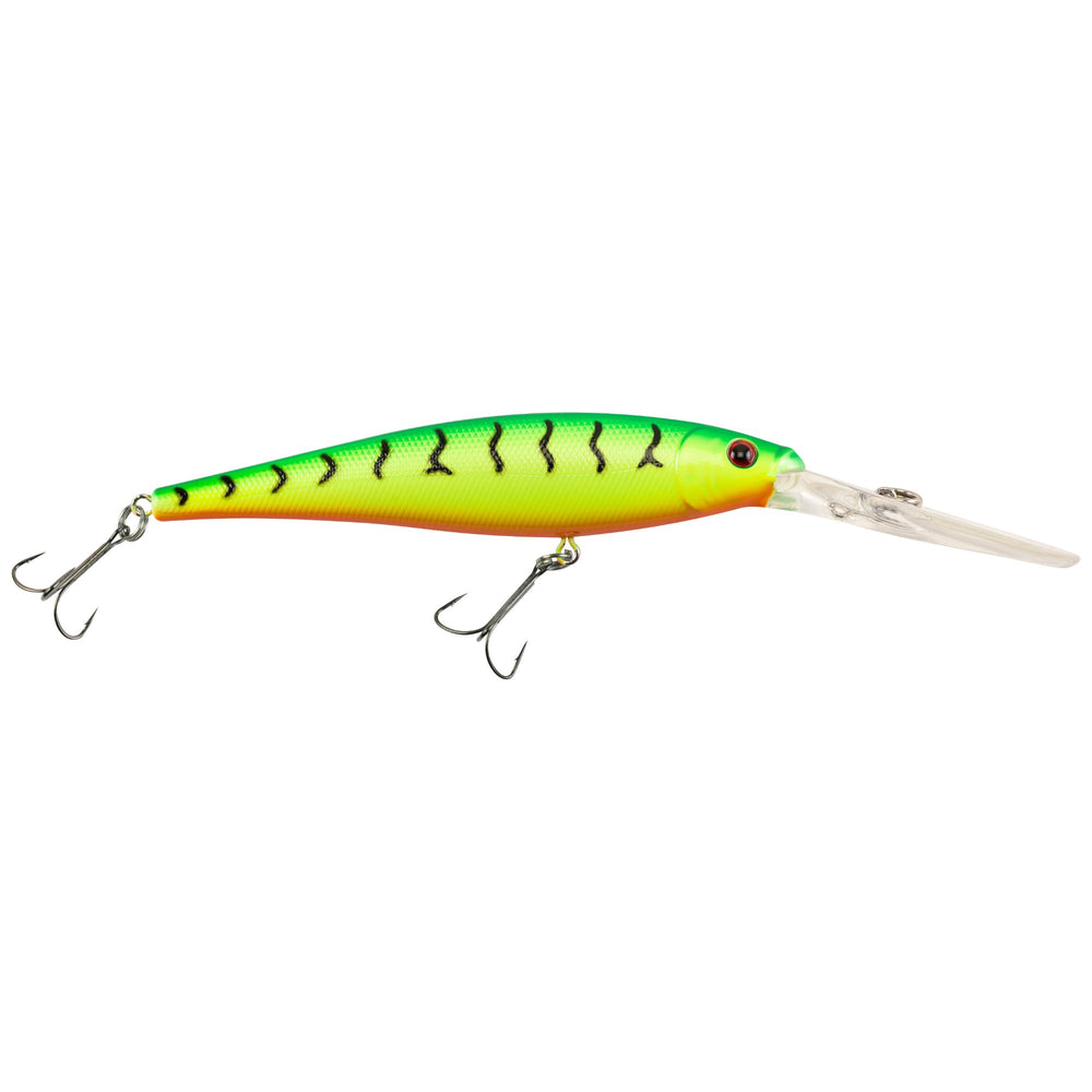 Berkley Flicker Minnow Firetiger half-oz, 4.5-inch lure, ideal for bass predators