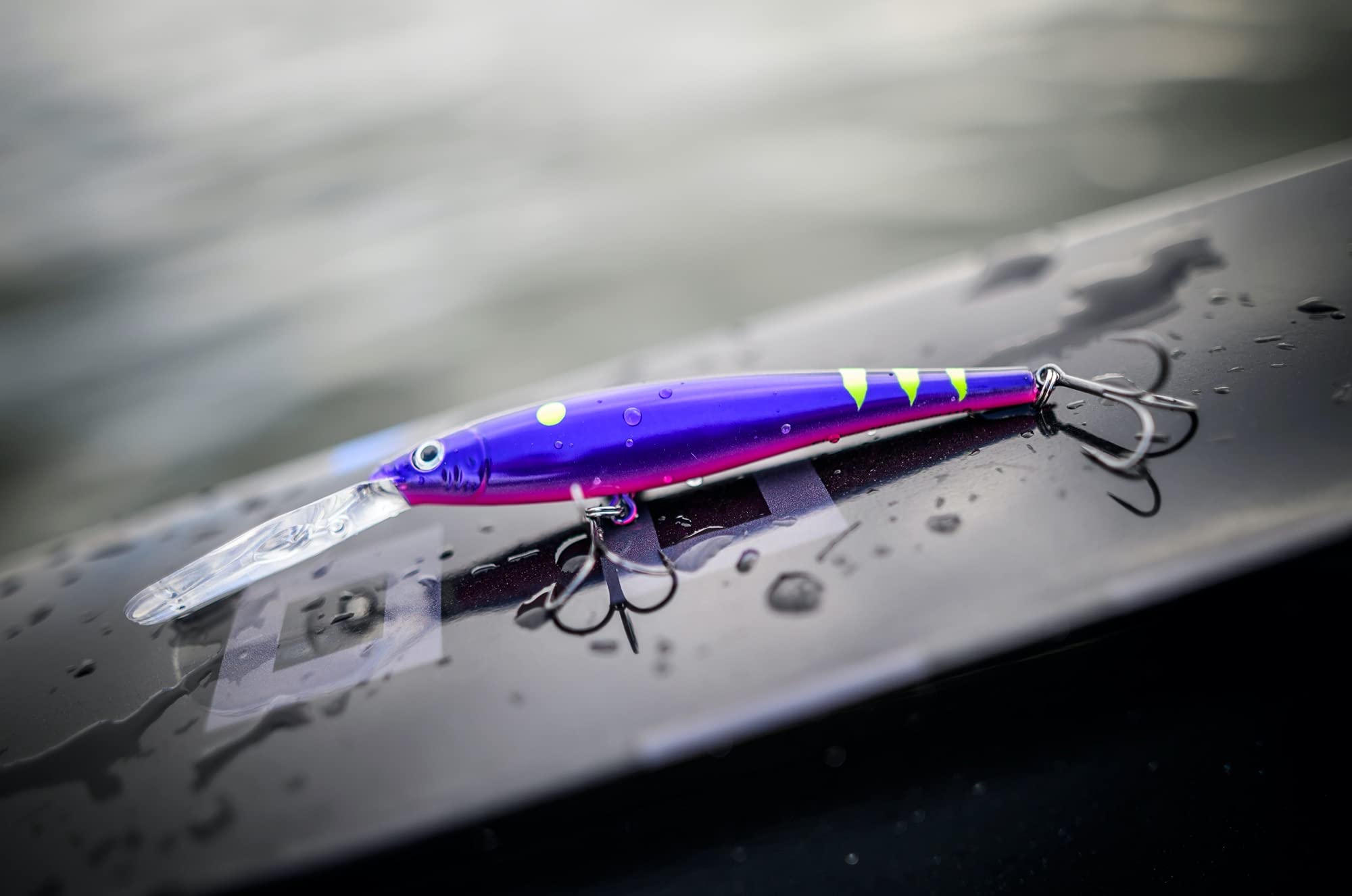 Berkley Flicker Minnow Flashy Perch entering water with splash