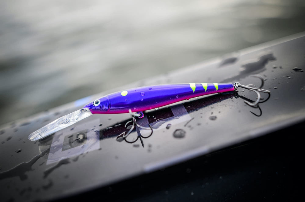 Berkley Flicker Minnow Flashy Perch entering water with splash