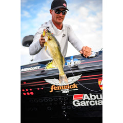 Berkley Flicker Shad Blue Tiger pause action triggers strikes during pauses.