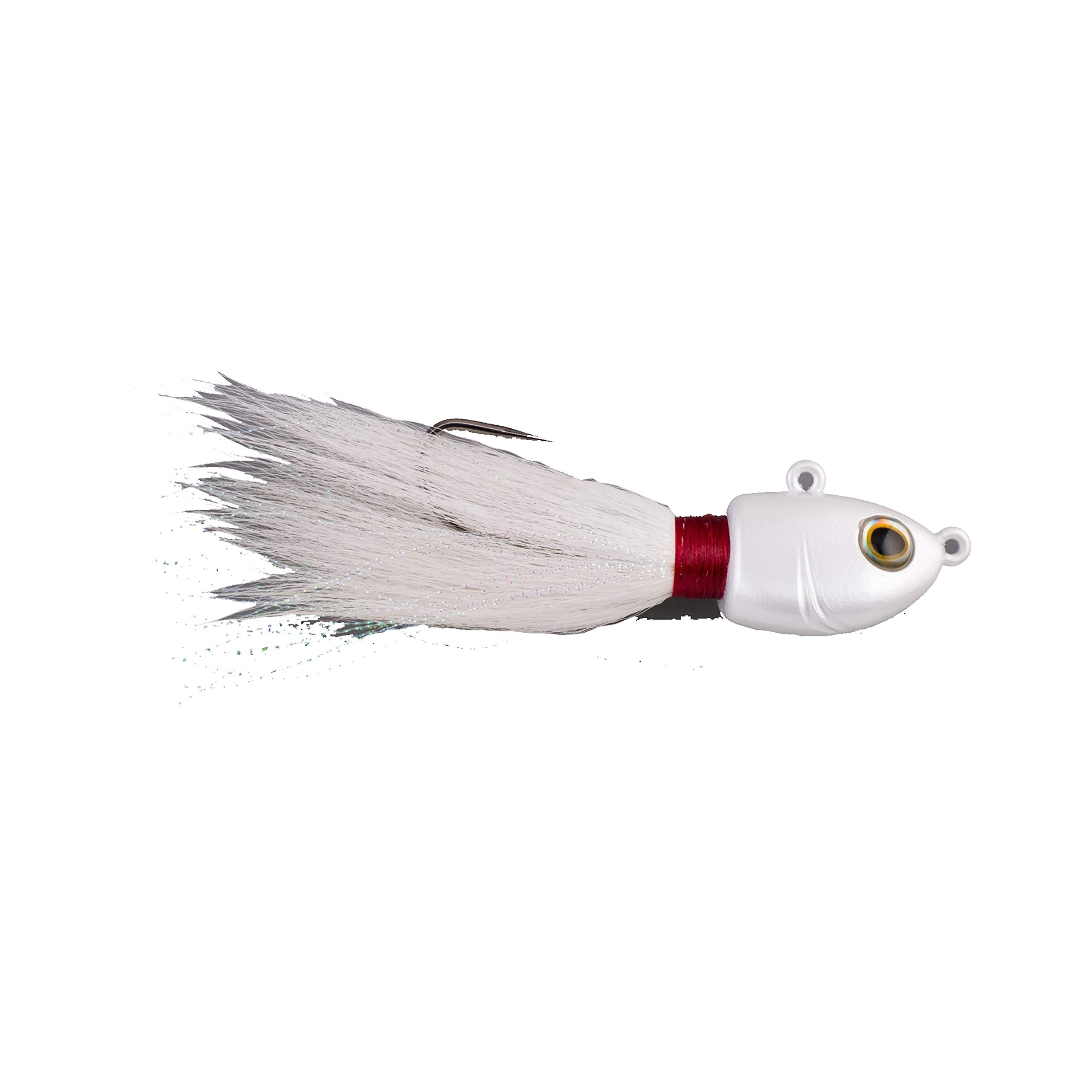 Berkley Flicker Shad bucktail jig in White Glow for offshore casting