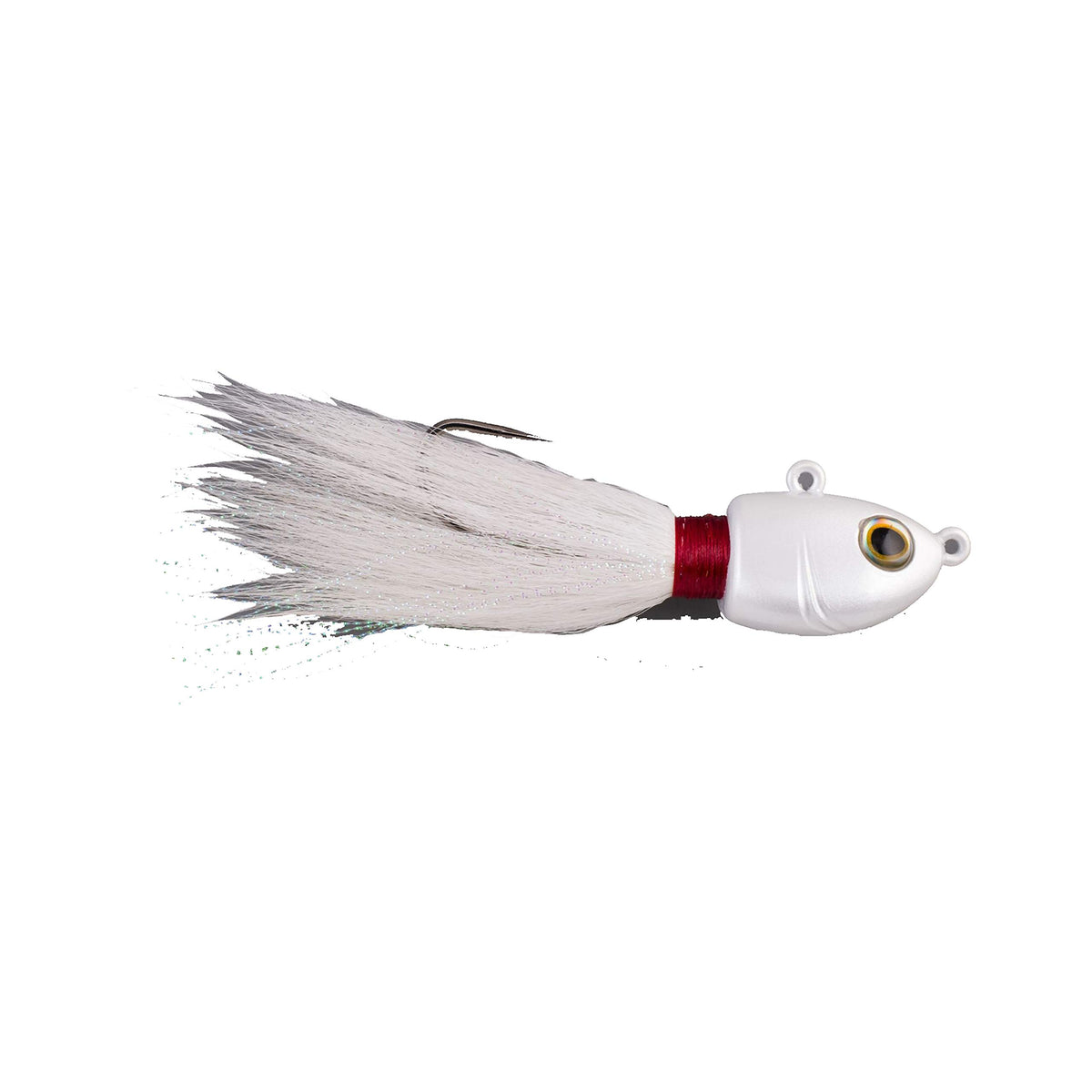 Berkley Flicker Shad bucktail jig in White Glow for offshore casting
