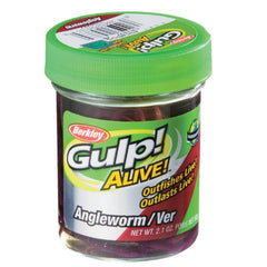 Berkley Gulp! Alive! Angle Worm red color attracts trout and panfish.
