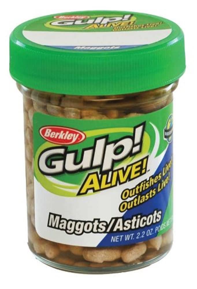 Berkley Gulp! Alive! Maggots White, 1-inch, lifelike scent for effective bait presentation
