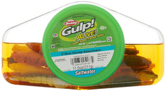 Berkley Gulp! Alive shrimp assortment, 3-inch bait with assorted colors for scent attraction.