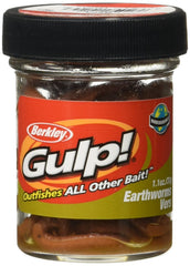 Berkley Gulp earthworm brown 4 inch bait ready to lure more fish with strong scent dispersion