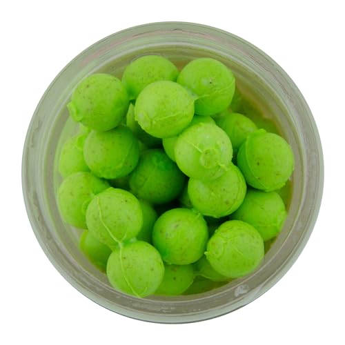 Berkley Gulp! Floating Salmon Eggs Chartreuse jar showcases scent-rich bait for easy rigging.