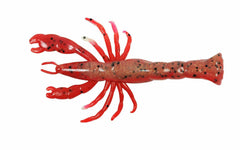 Berkley Gulp! Ghost Shrimp red belly 3in product shot shows lifelike bait for saltwater fishing.