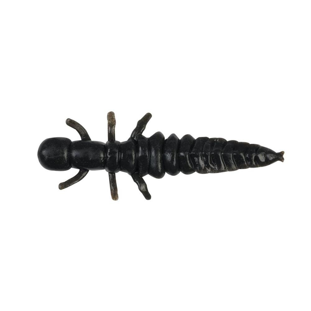 Berkley Gulp! Hellgramite Black 3in lure for freshwater fishing, enticing bites with scent dispersion.
