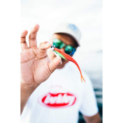 Berkley Gulp! Jerk Shad Firetiger 6in closeup head detail with realistic baitfish cues.