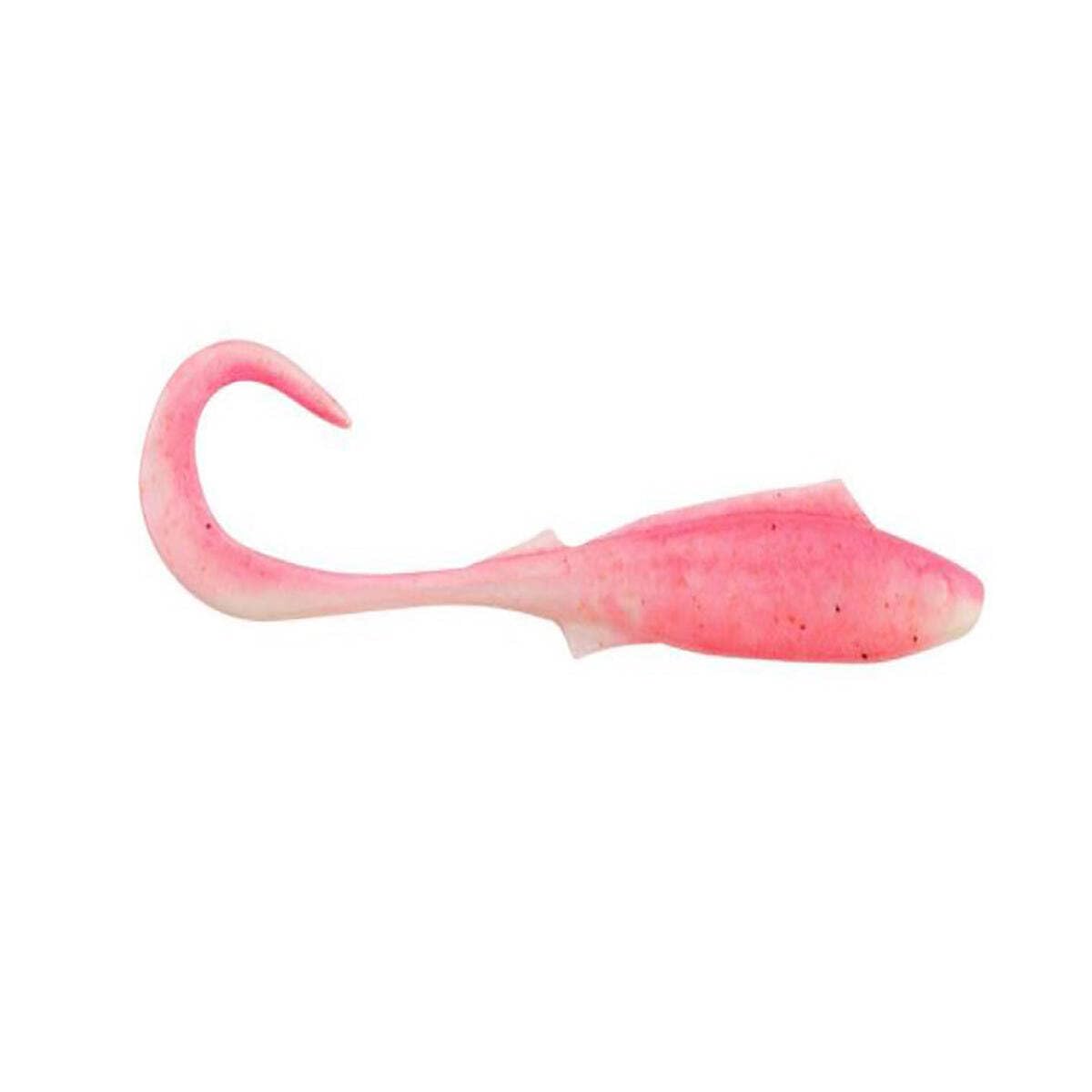 Berkley Gulp Nemesis Pink Shine tail action emphasizing enhanced lure performance.
