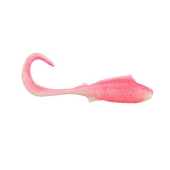 Berkley Gulp Nemesis Pink Shine tail action emphasizing enhanced lure performance.