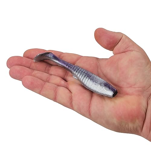 Berkley Gulp! Paddleshads Purple Shiner 5in body detail emphasizes forage-like texture