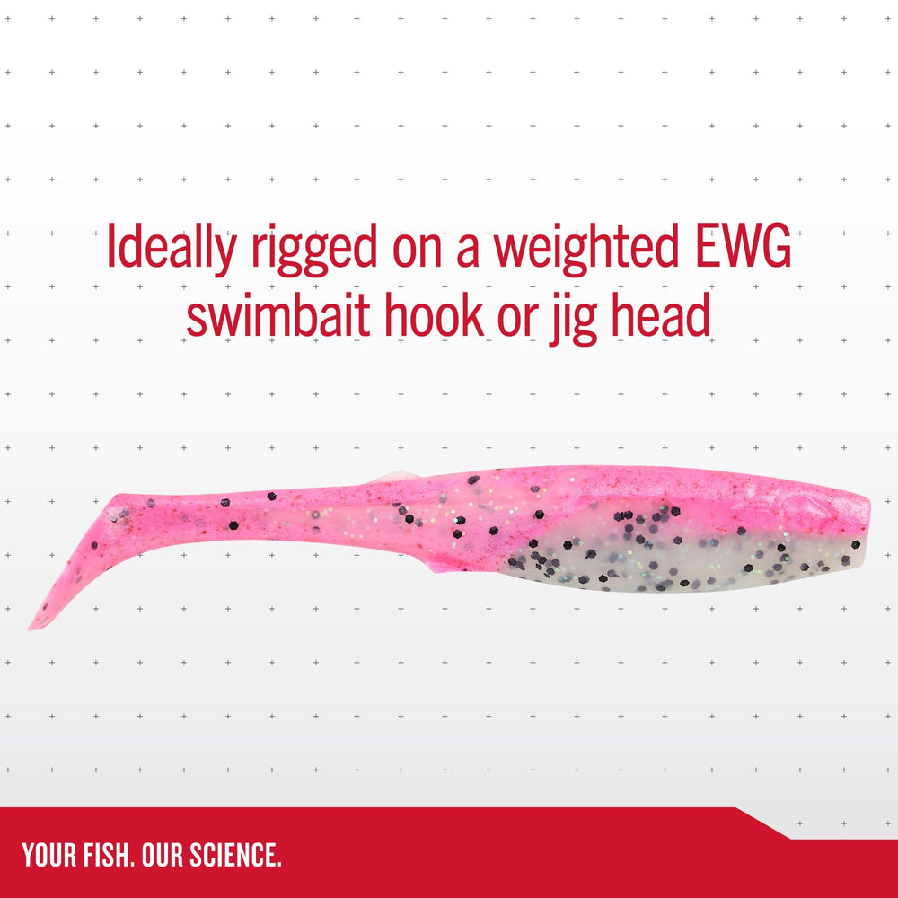 Berkley Gulp! Paddleshads Purple Shiner 5in in-water action showcases enticing movement