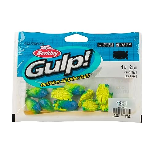 Berkley Gulp! Saltwater Surf Bytes Sand Fleas 1in deliver durable action for redfish rigs.