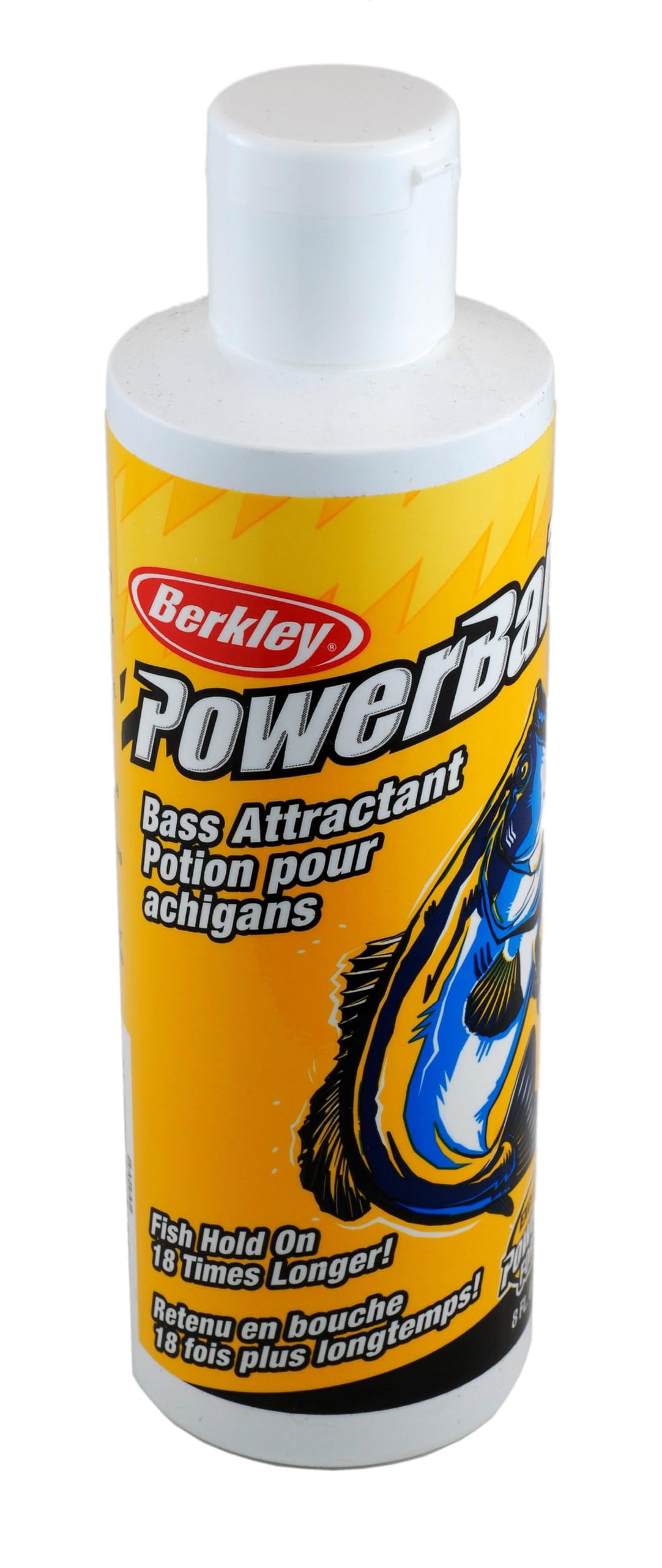 Berkley PowerBait attractant bottle boosts bass lure appeal with proven scent formula