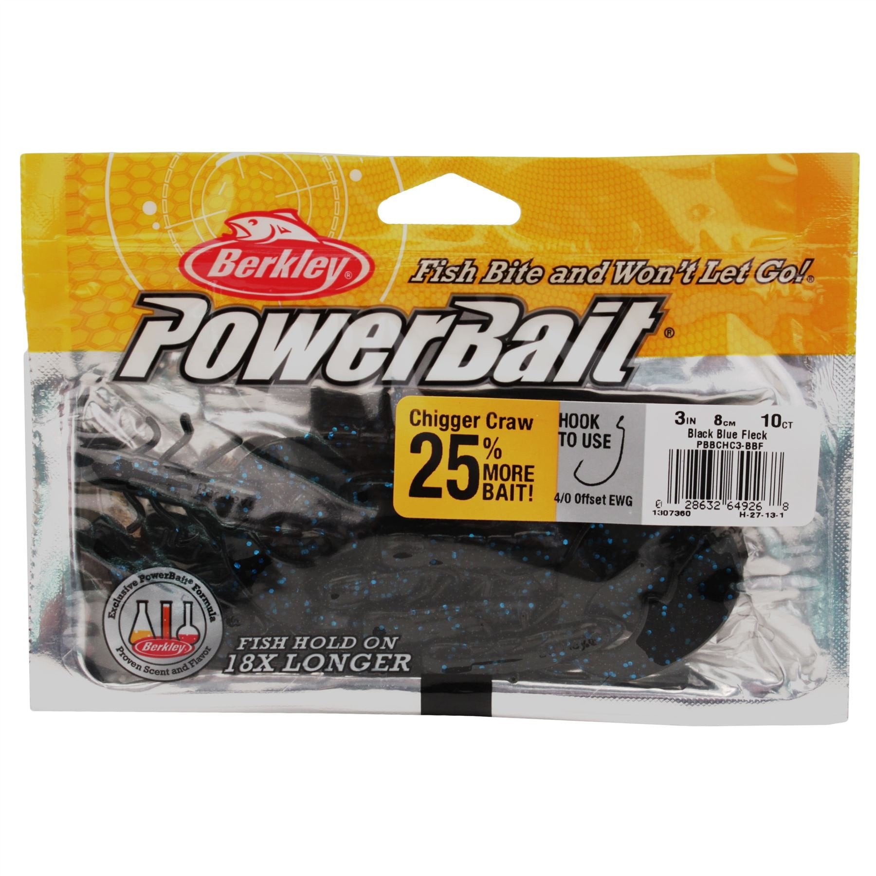 Berkley PowerBait Chigger Craw claws in action shown on lure