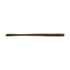 Berkley PowerBait MaxScent D-Worm closeup in green pumpkin color with scent appeal.
