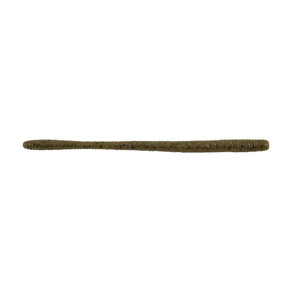 Berkley PowerBait MaxScent D-Worm Watermelon Red close-up highlighting realistic texture and scent.
