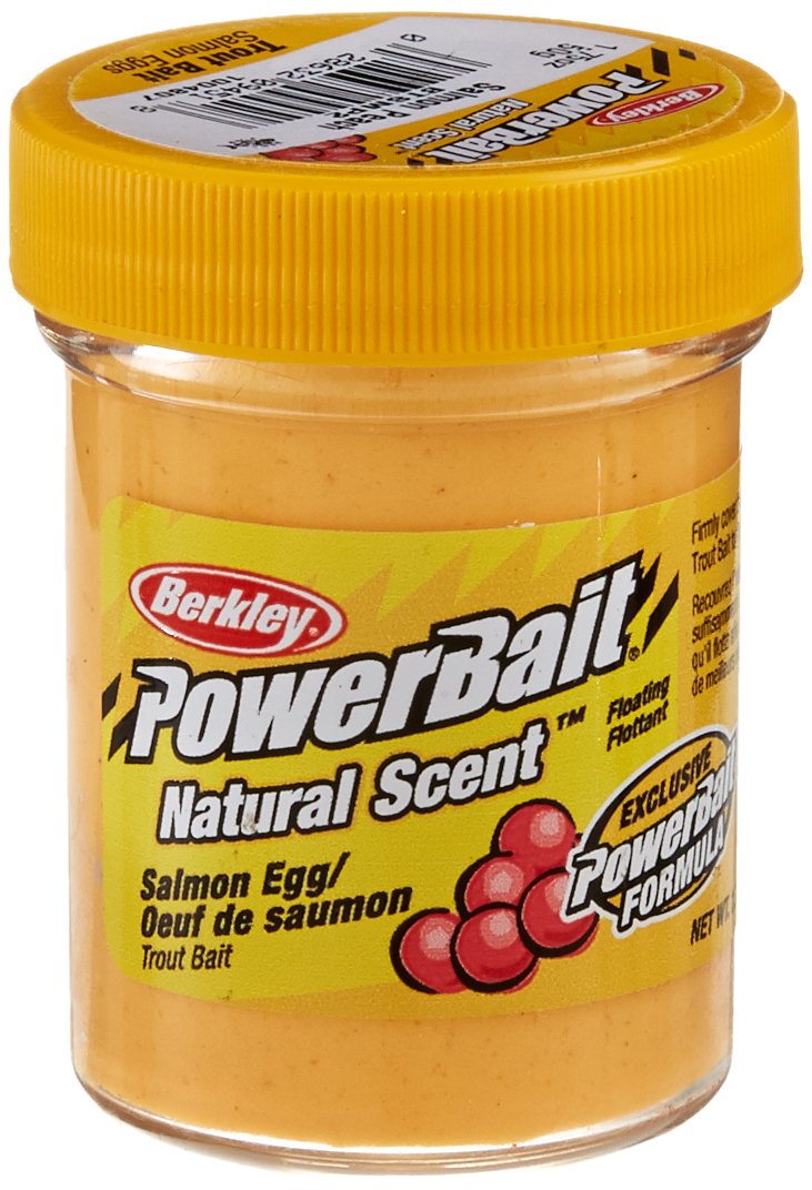 Berkley PowerBait trout bait in salmon peach color attracts trout