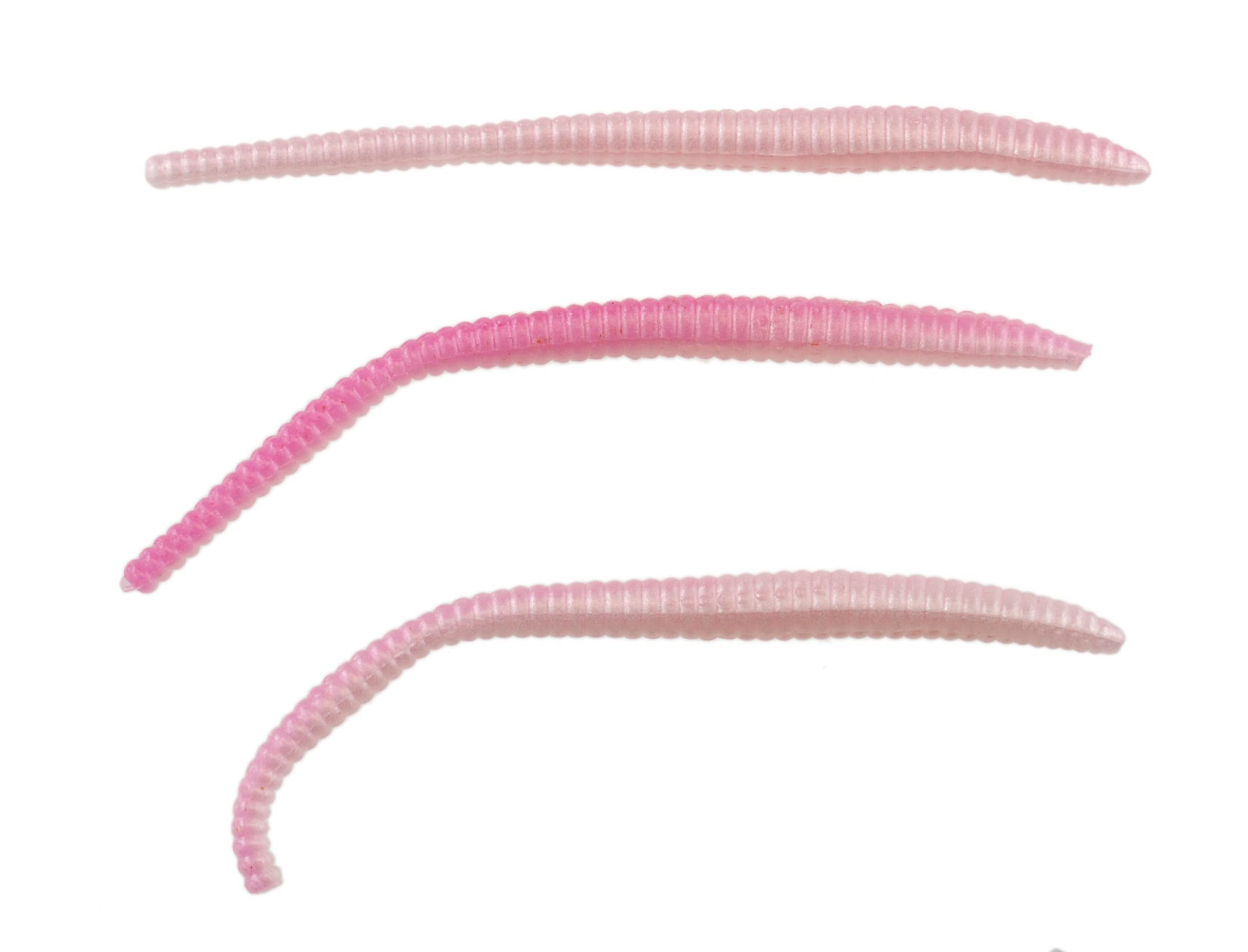 Berkley PowerBait Power Floating Trout Worms Pink Shad 3 inch, 15 count – side view