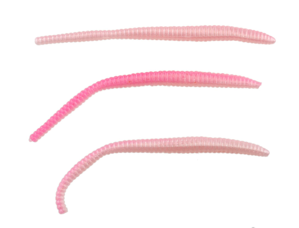 Berkley PowerBait Power Floating Trout Worms Pink Shad 3 inch, 15 count – side view