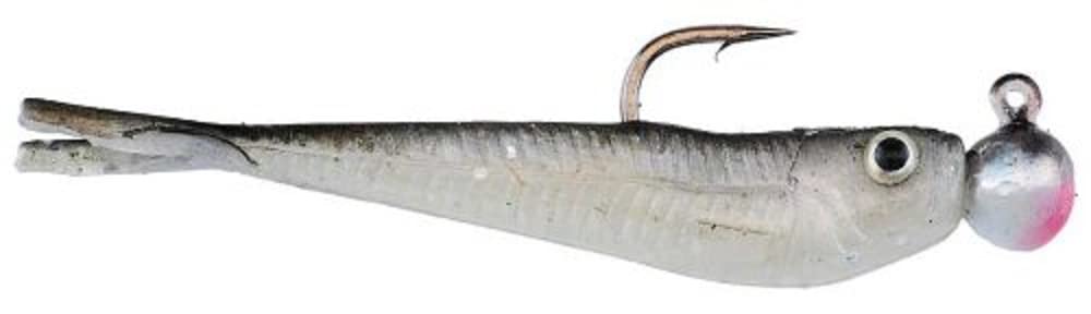 Berkley PowerBait Power Minnow Black Shad 2in with split-tail action attracts bass and panfish