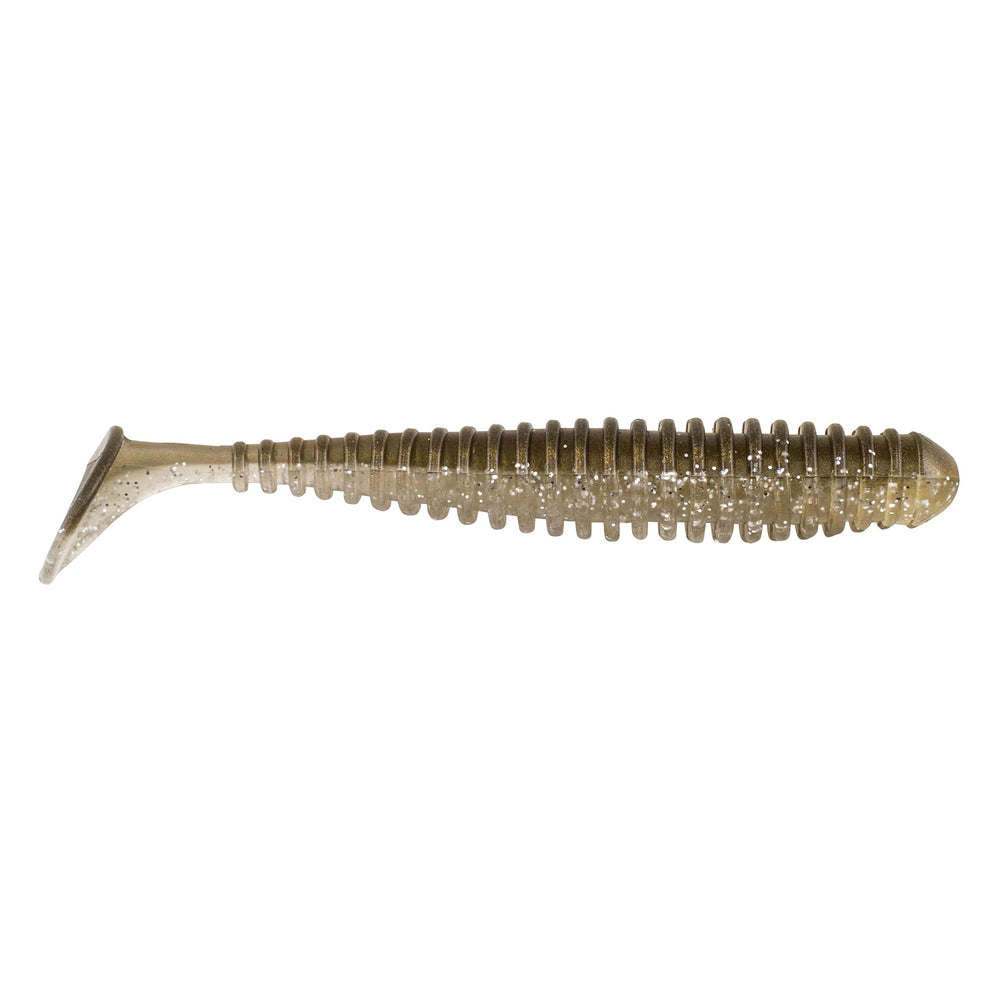 Berkley PowerBait Power Swimmer body ribbed for enhanced vibrations.