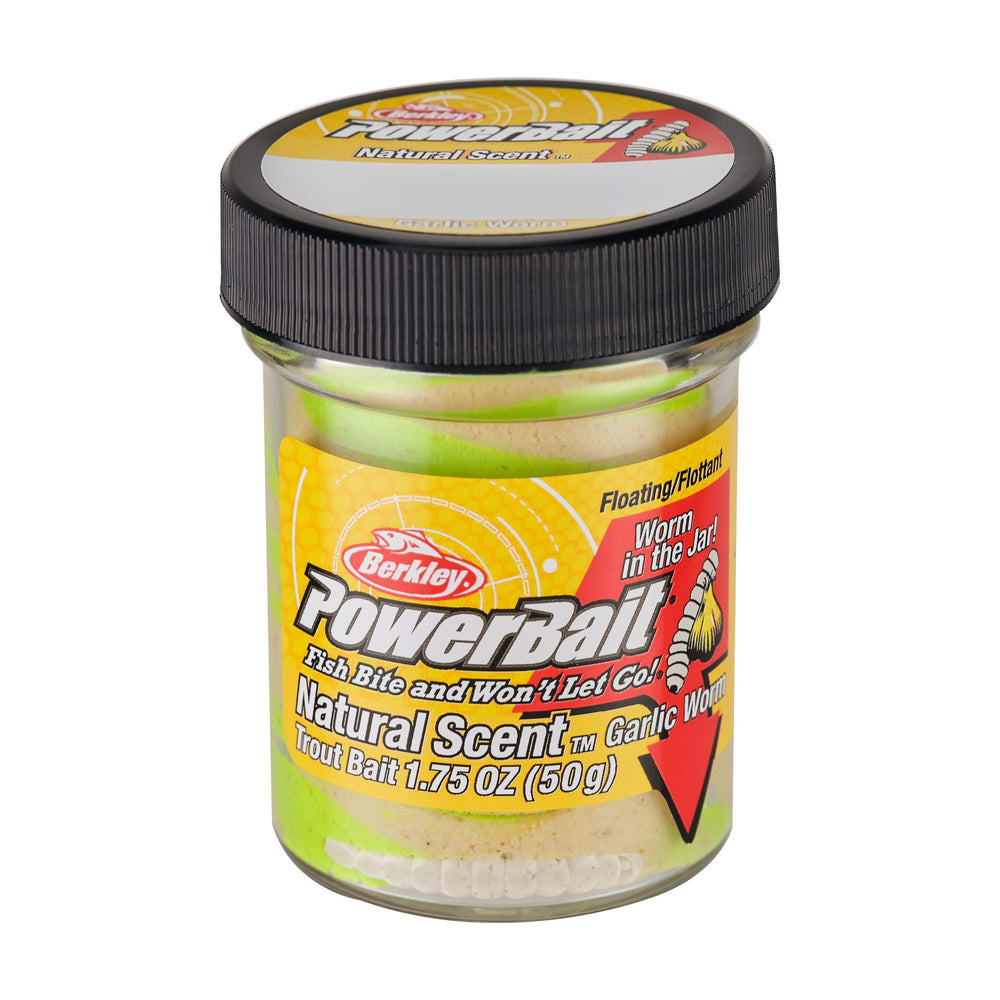 Berkley PowerBait Tequila Lime dough closeup highlighting the live-bait scent for trout attraction.