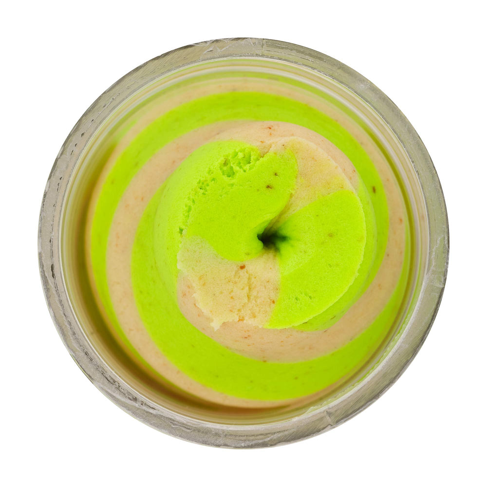 Berkley PowerBait Tequila Lime dough dissolves slowly in water to extend scent and bite opportunities.