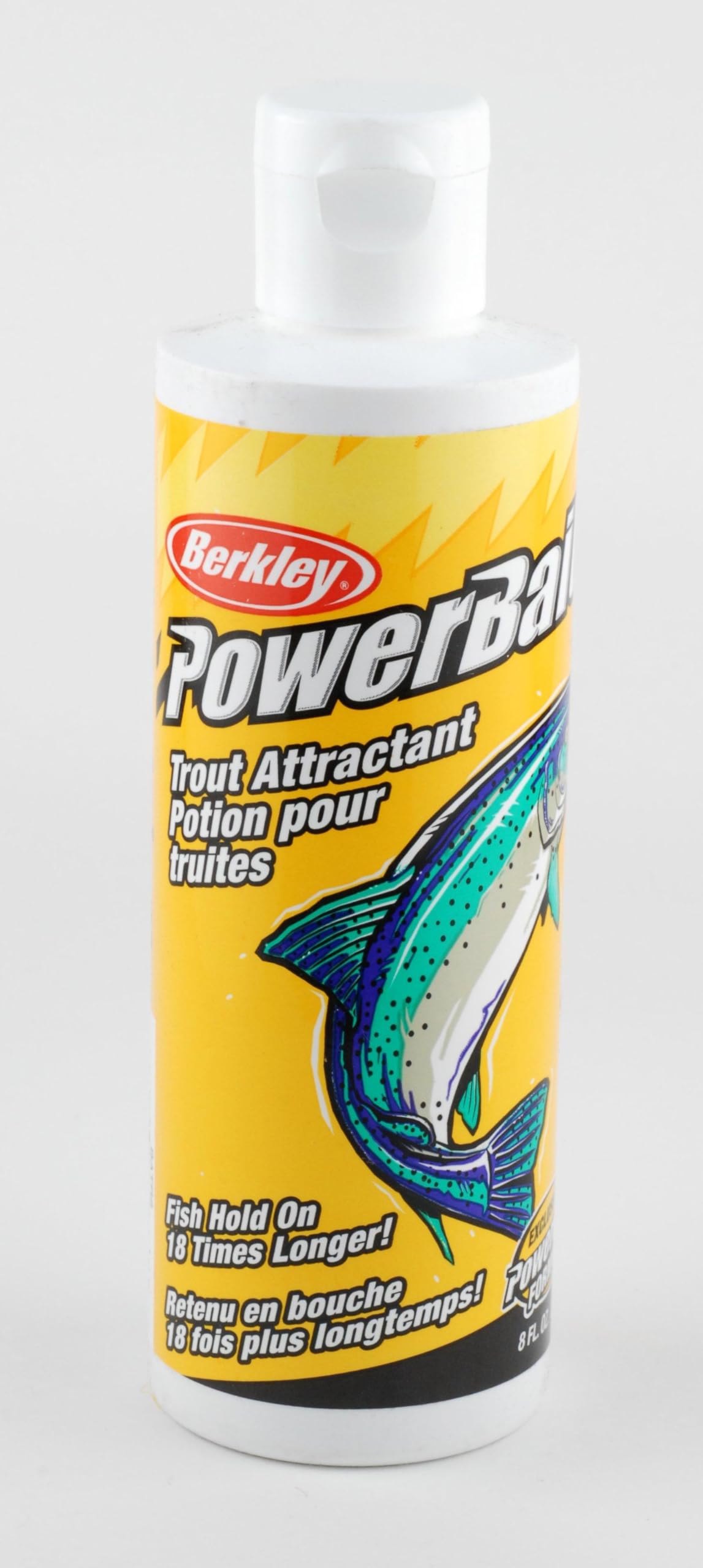 Berkley PowerBait trout attractant bottle pour enhances scent release for trout fishing