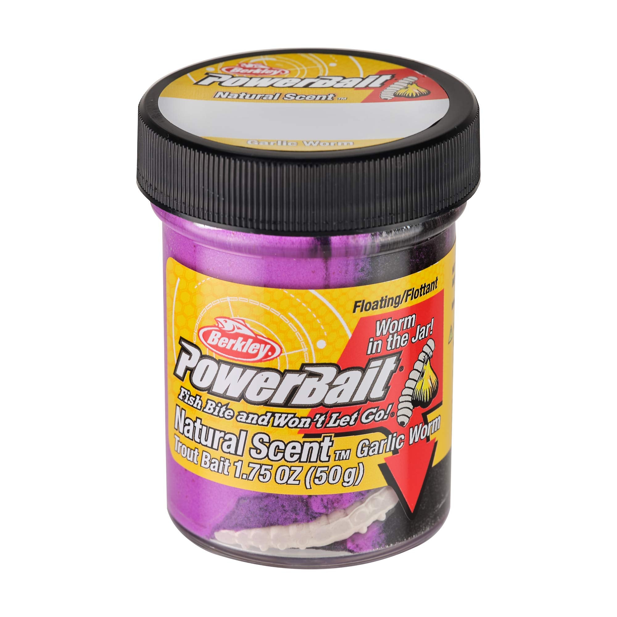 Berkley PowerBait Trout Dough Tequila Sunrise jar with vivid color attracts trout and prolongs holds.