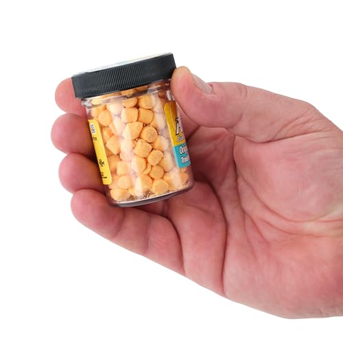 Berkley PowerBait Trout Nibbles peach dough bait packaging for long-lasting use.