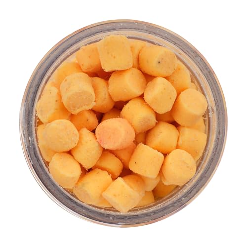 Berkley PowerBait Trout Nibbles peach texture close-up for easy shaping.