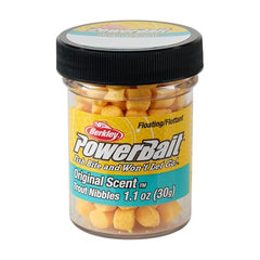 Berkley PowerBait Trout Nibbles on hook showing easy shaping for rigs.