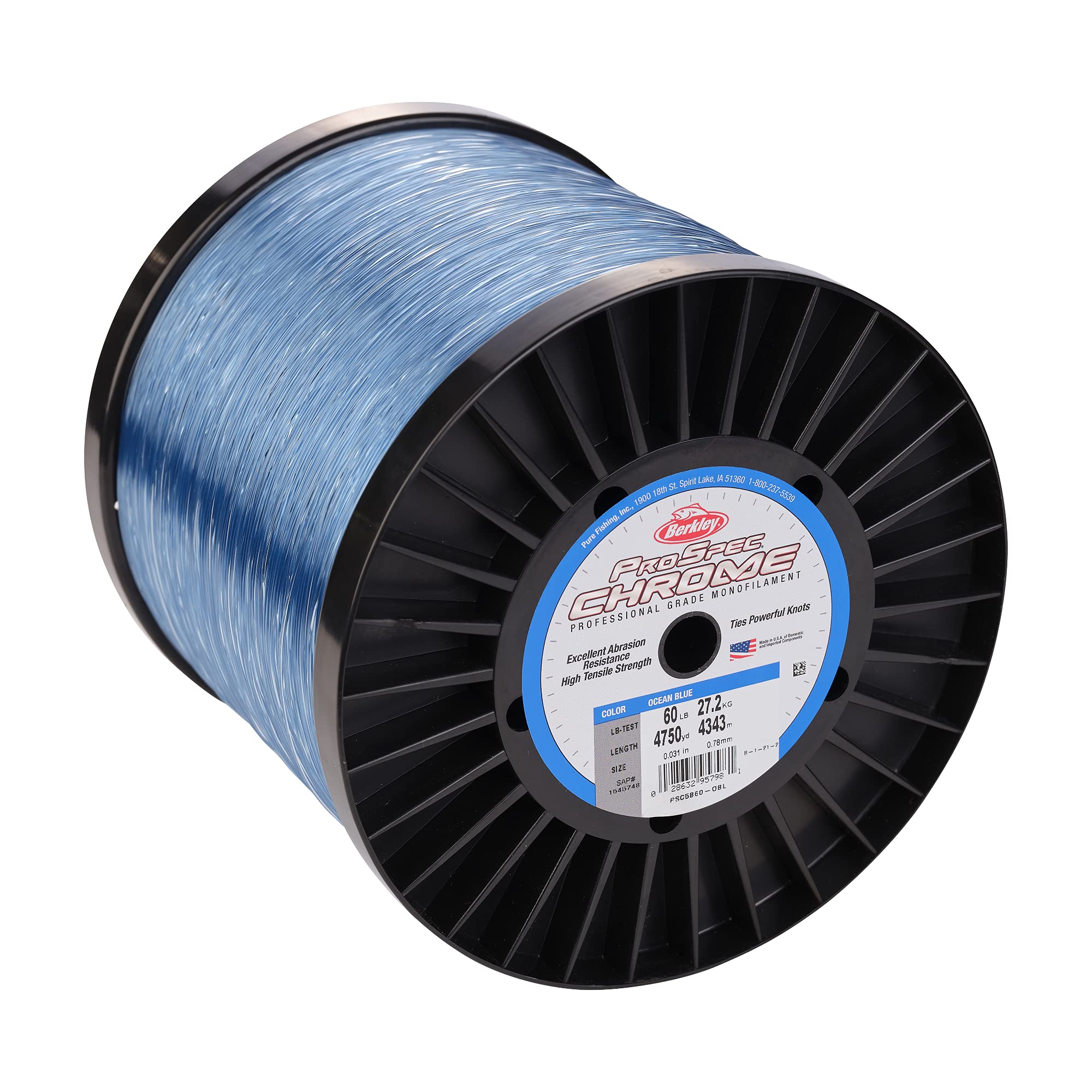 Berkley ProSpec Chrome line during tough-fight, highlighting high tensile strength.