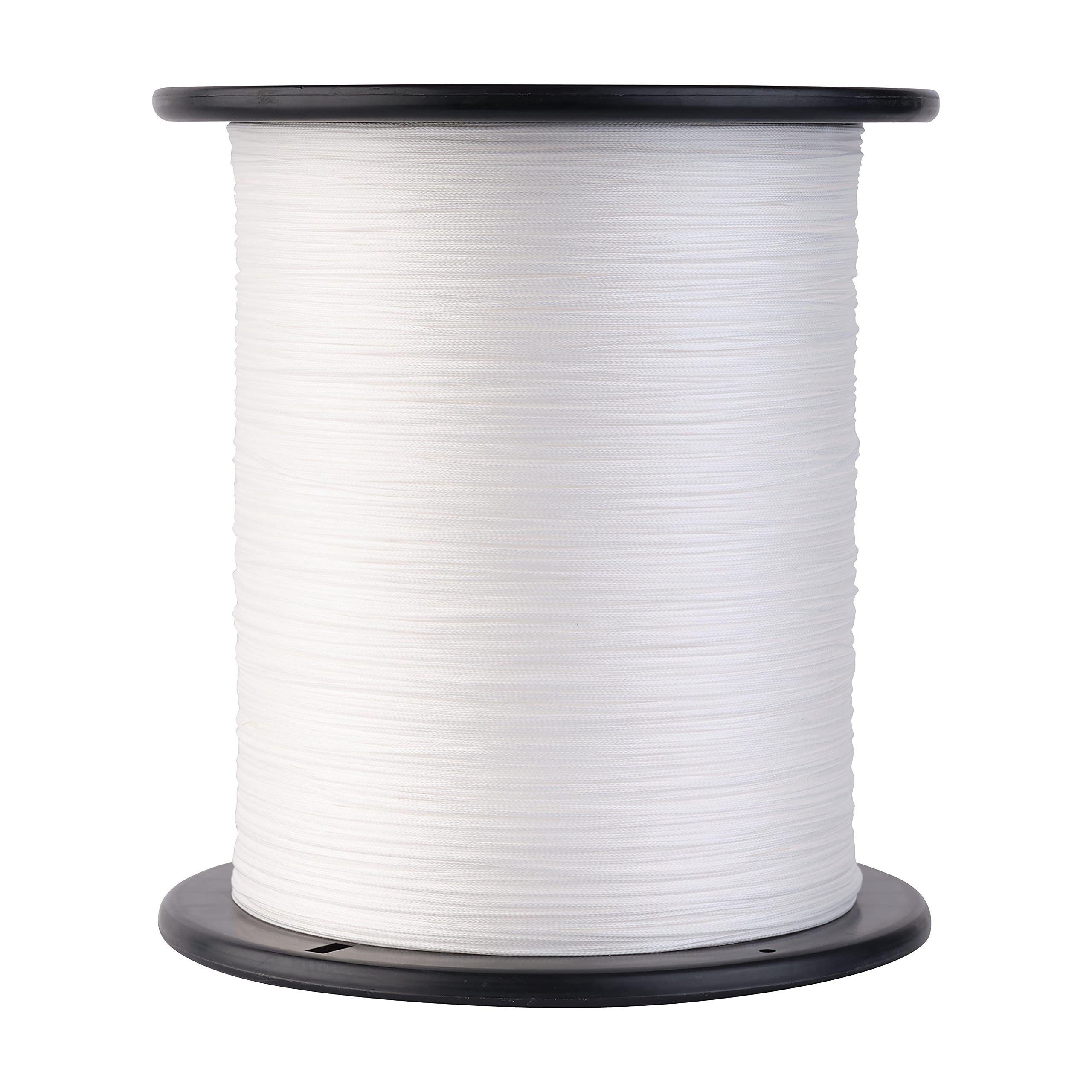 Berkley ProSpec hollow braid 100lb white close-up shows optimized carrier construction.