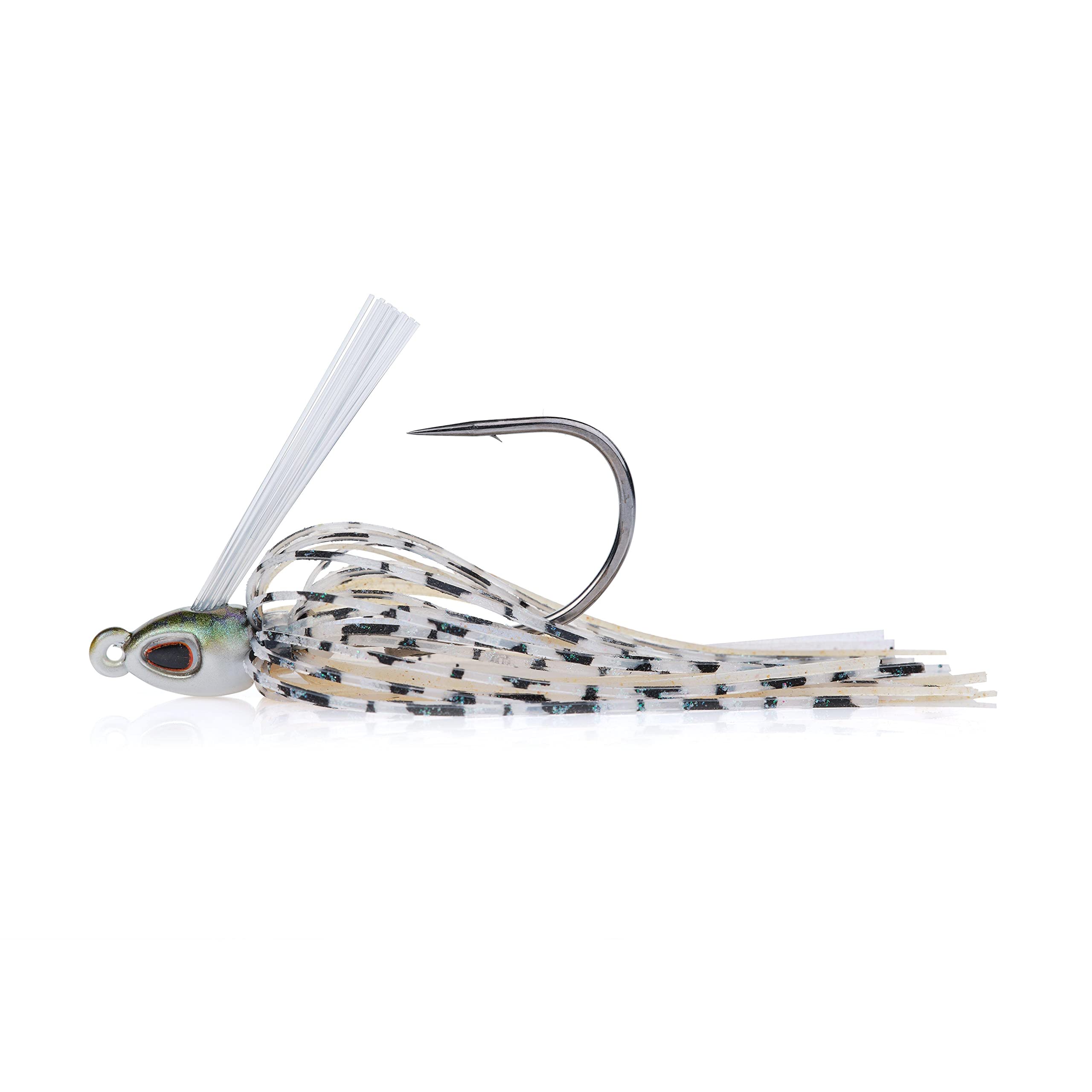 Berkley Swim Jig shad head with realistic 3D-eye design encourages bites.