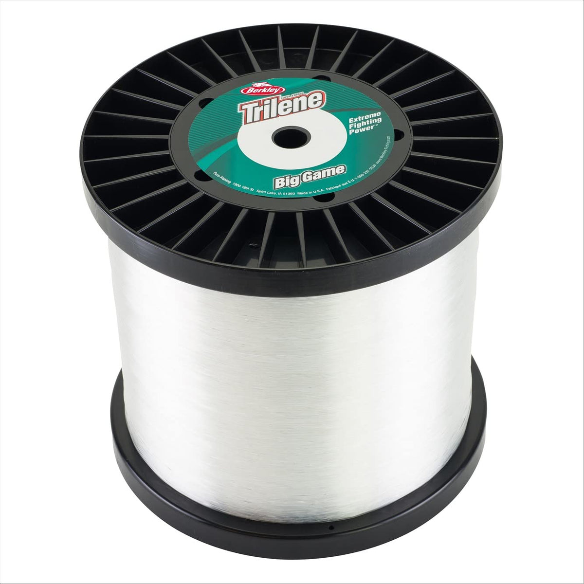 Berkley Trilene Big Game clear 50lb spool designed for durable, versatile fishing in saltwater and freshwater.