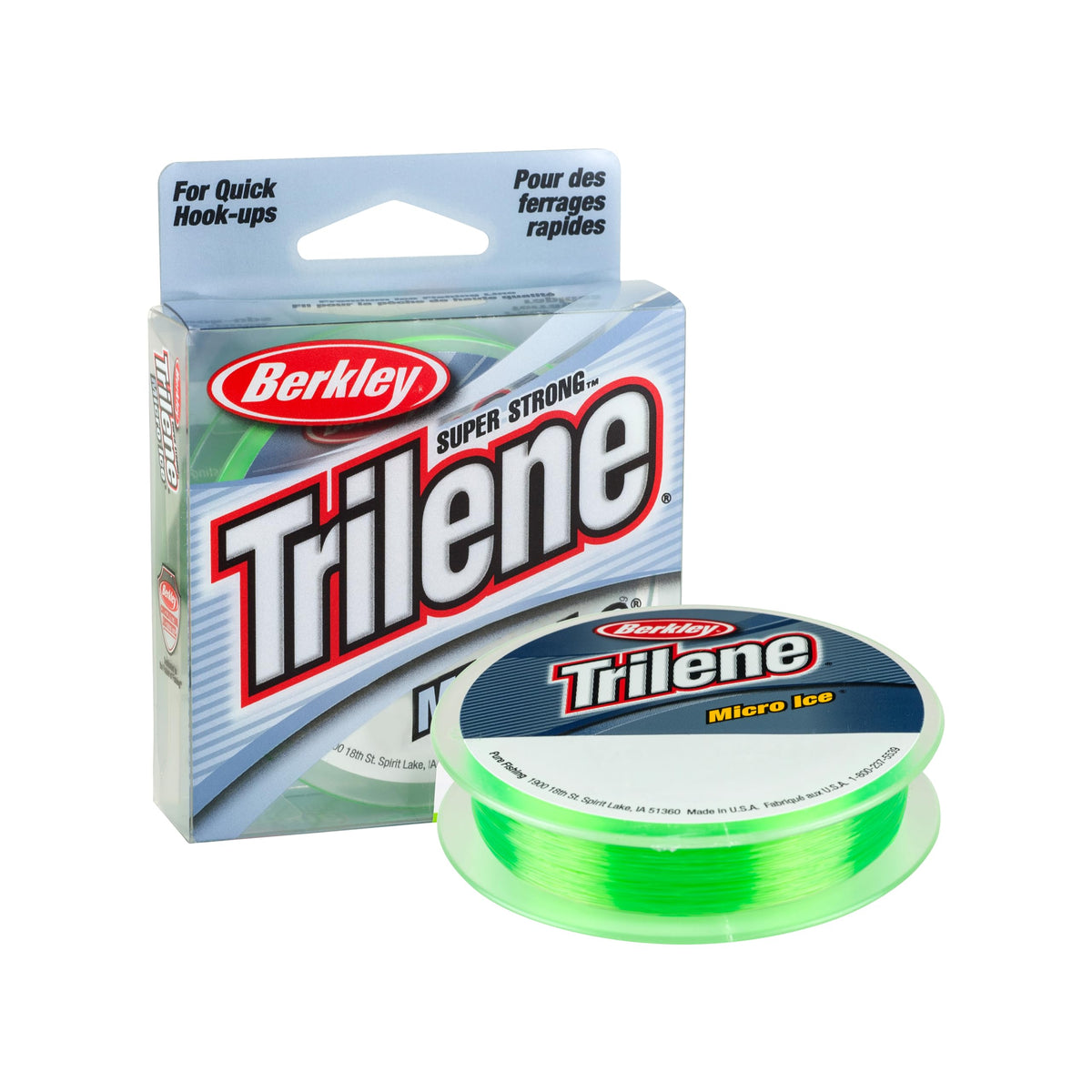 Berkley Trilene Micro Ice Solar line on spool showing sensitive hookups