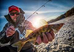 Close-up of Berkley Micro Ice Solar 8lb line tracing water movement