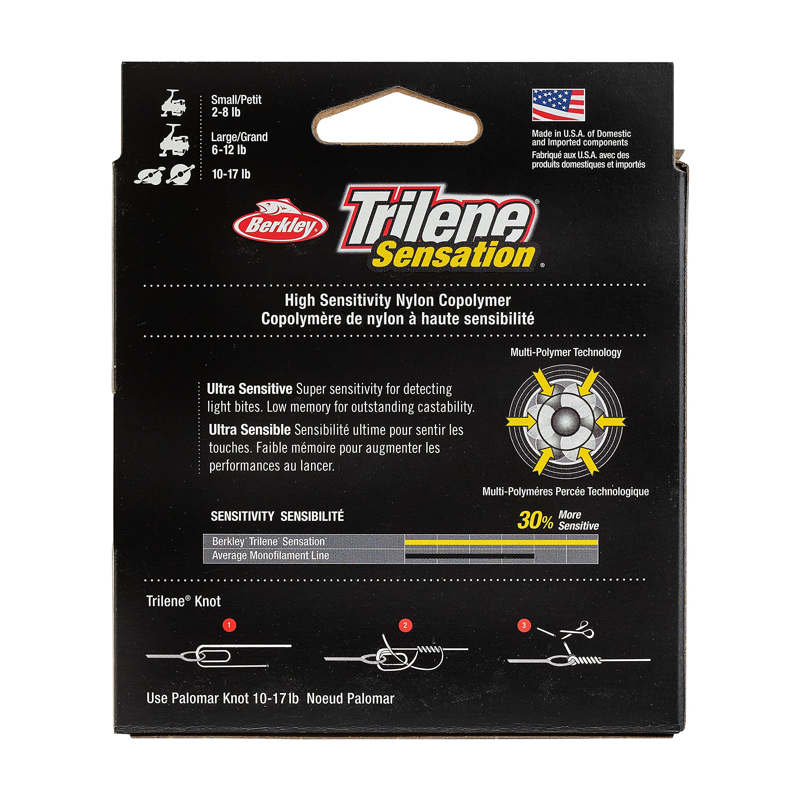 Close-up Berkley Trilene Sensation Clear 4lb mono line