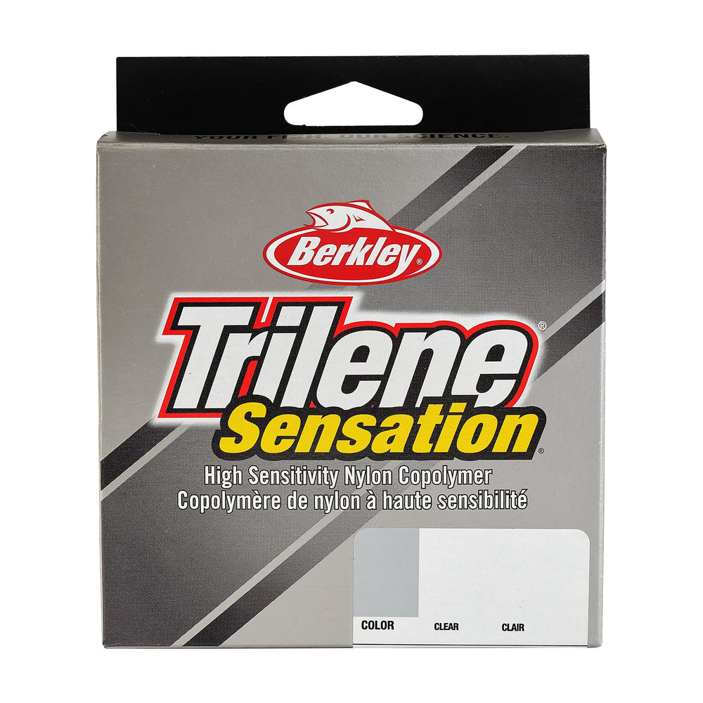 Berkley Trilene Sensation line spool shows clear line for improved lure action and bite detection.