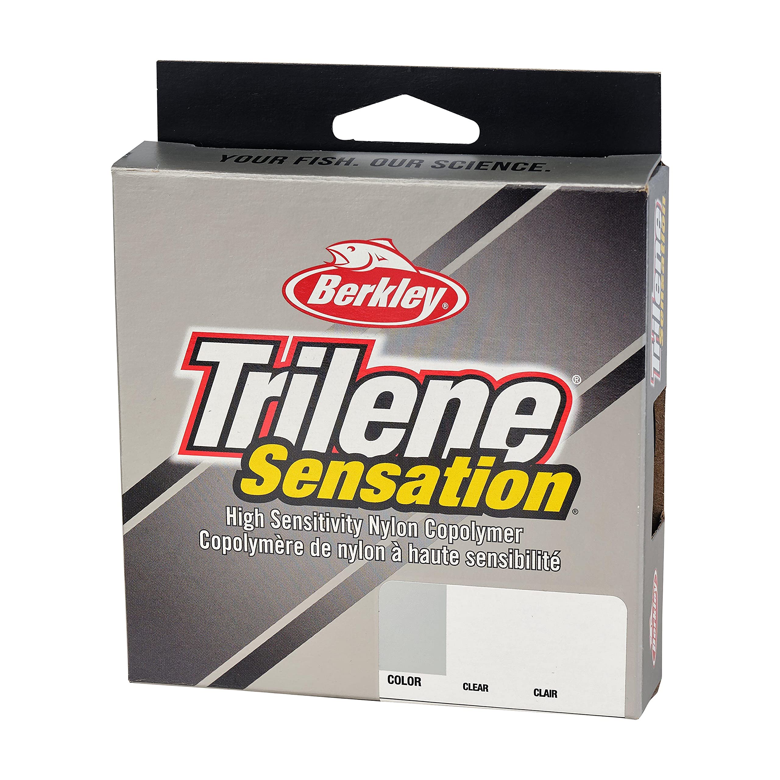 Detail of Berkley Trilene Sensation clear monofilament line
